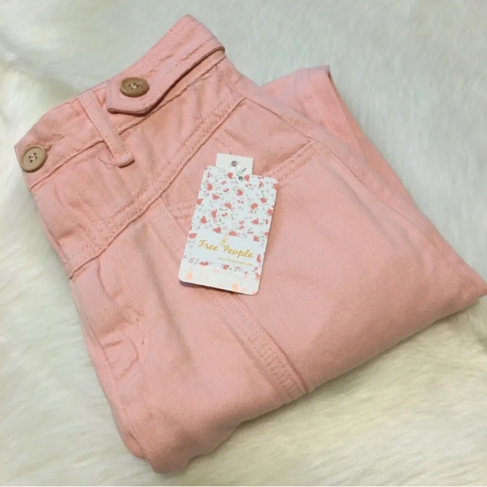 We The Free | NWT Free People Soft Pink City of Lights High Rise Jeans - Picture 6 of 14